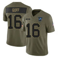 Seanshop D.Lions #16 Jared Goff Player Olive 2025 Salute To Service Limited Home Game Stitched Jerseys
