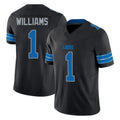 Seanshop D.Lions #1 Jameson Williams Player Black Alternate Vapor F.U.S.E. Limited Home Game Stitched Jerseys