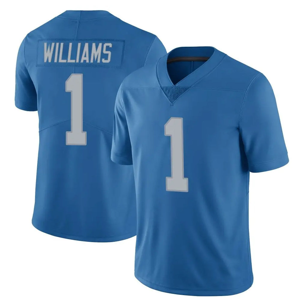 Seanshop D.Lions #1 Jameson Williams Player Blue Limited Throwback Vapor Untouchable Stitched Jerseys