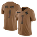 Seanshop D.Lions #1 Jameson Williams Player Brown Salute To Service Limited Stitched Jerseys