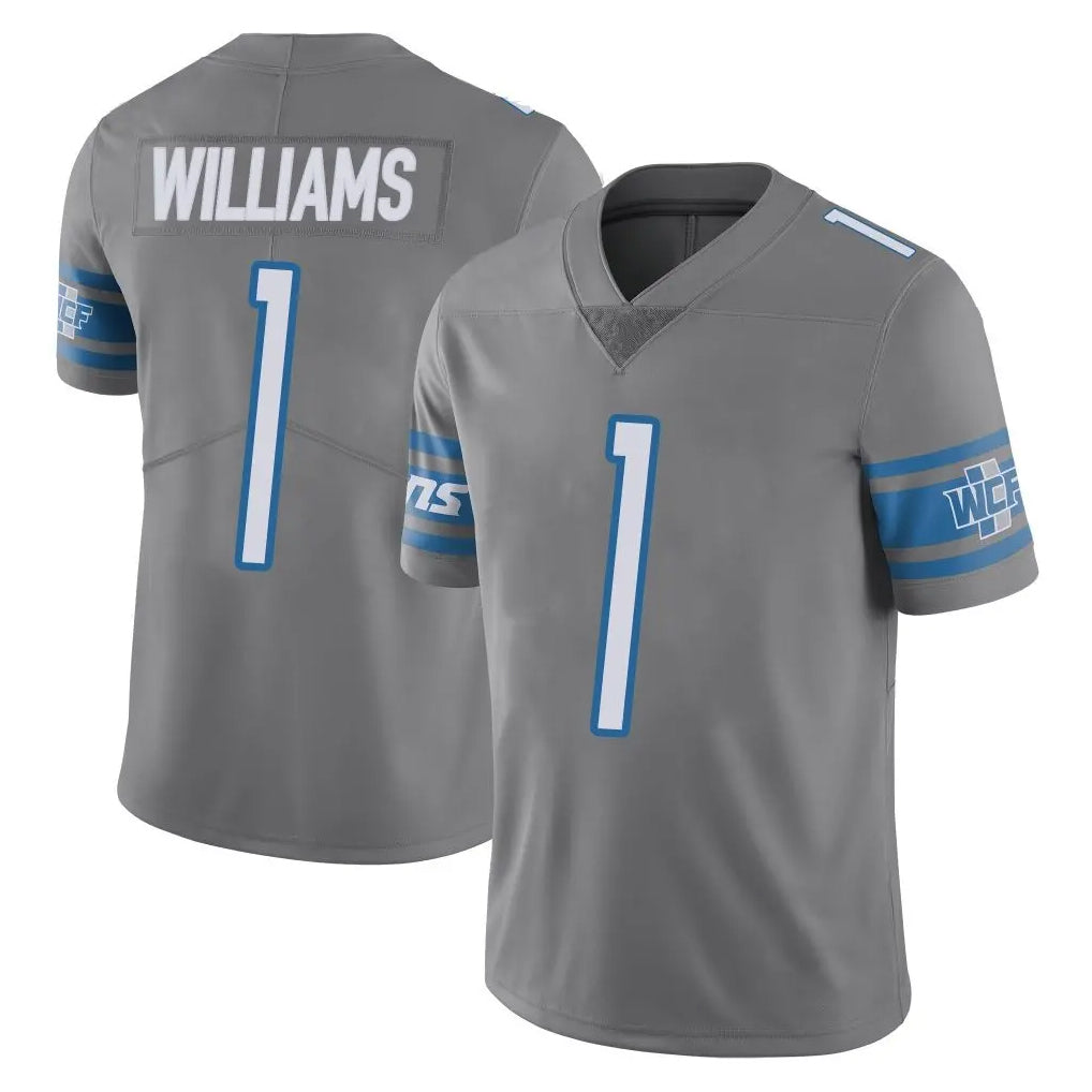 Seanshop D.Lions #1 Jameson Williams Player Gray Vapor Untouchable Limited Home Game Stitched Jerseys