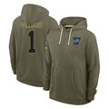 Seanshop D.Lions #1 Jameson Williams Player Olive Salute to Service Pullover Hoodies Limited Stitched Jerseys