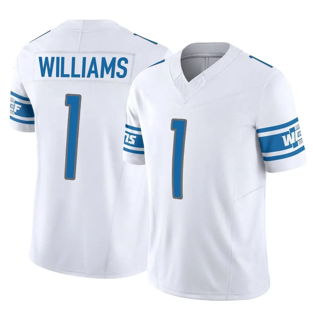 Seanshop D.Lions #1 Jameson Williams Player White Vapor F.U.S.E. Limited Home Game Stitched Jerseys