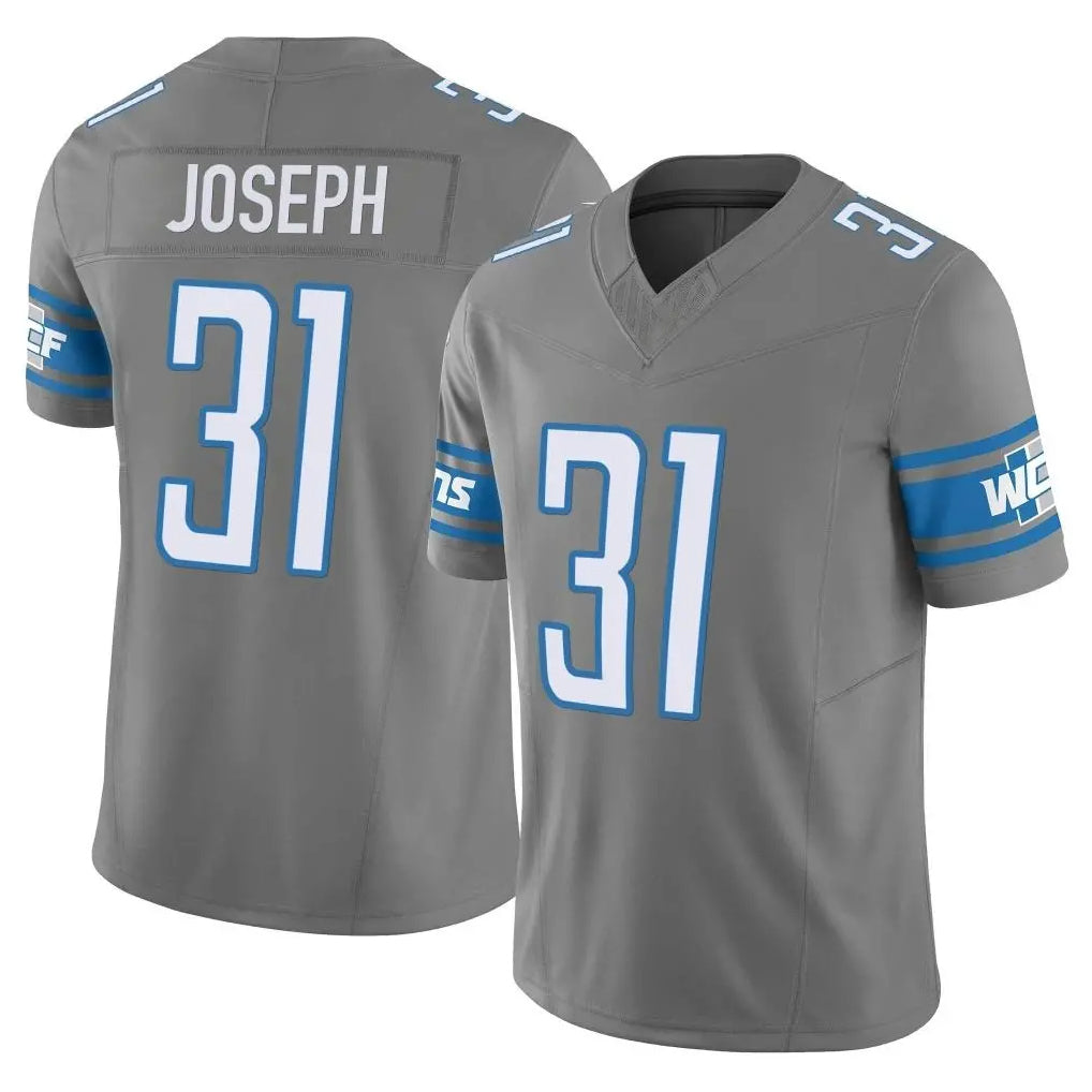 Seanshop D.Lions #31 Kerby Joseph Player Gray Vapor F.U.S.E. Limited Home Game Stitched Jerseys