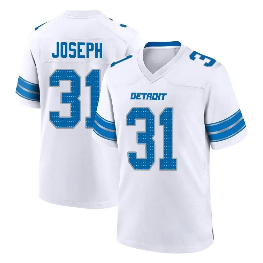 Seanshop D.Lions #31 Kerby Joseph Player White Alternate Home Game Stitched Jerseys