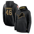 Seanshop D.Lions #46 Jack Campbell Player Black Salute to Service Hoodies Limited Game Stitched Jerseys