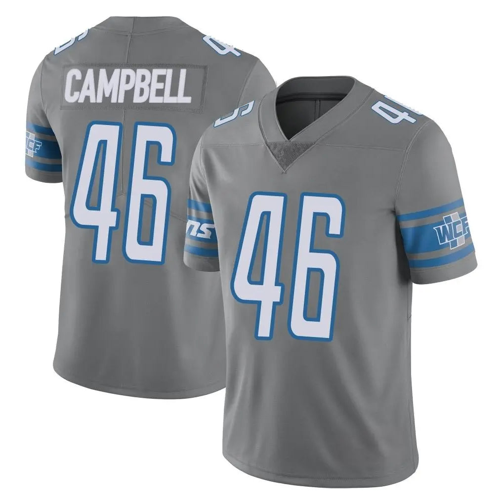 Seanshop D.Lions #46 Jack Campbell Player Gray Vapor Untouchable Limited Home Game Stitched Jerseys
