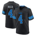 Seanshop D.Lions #4 D.J. Reed Player Black Alternate Home Game Stitched Jerseys