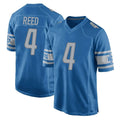 Seanshop D.Lions #4 D.J. Reed Player Blue Home Game Stitched Jerseys
