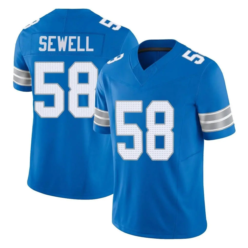 Seanshop D.Lions #58 Penei Sewell Player Blue Limited Vapor F.U.S.E. Alternate Home Game Stitched Jerseys