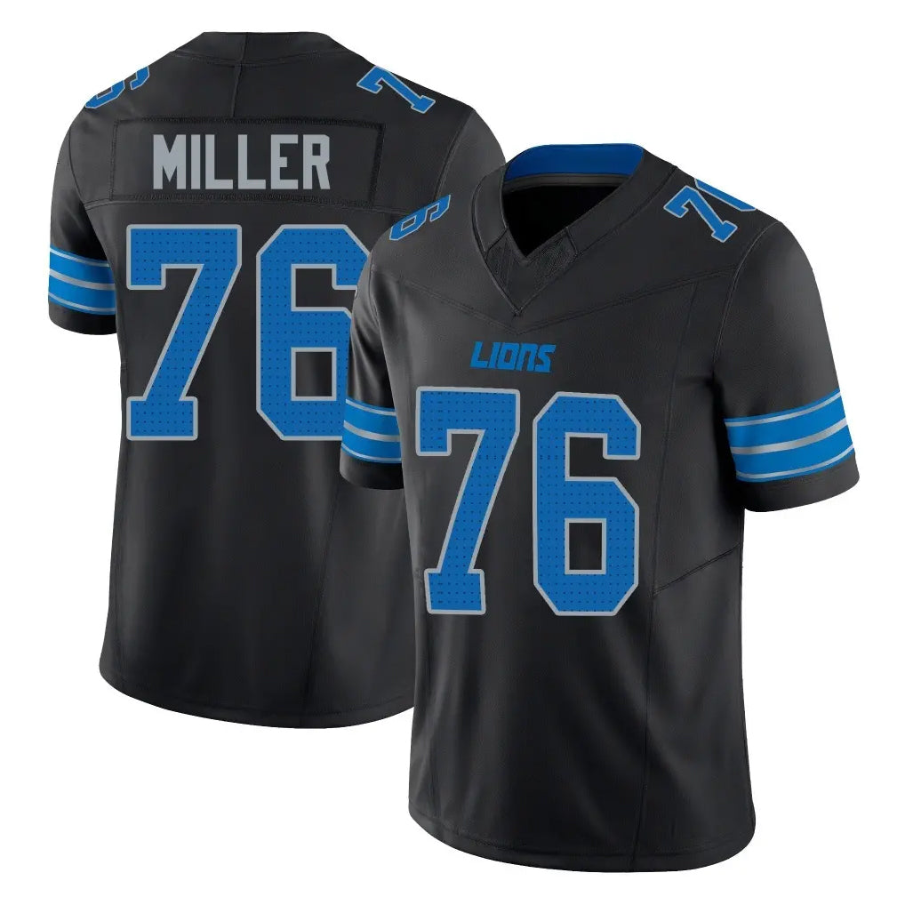 Seanshop D.Lions #76 Blake Miller Player Black Alternate Vapor F.U.S.E. Limited Home Game Stitched Jerseys