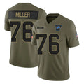Seanshop D.Lions #76 Blake Miller Player Olive 2025 Salute To Service Limited Home Game Stitched Jerseys
