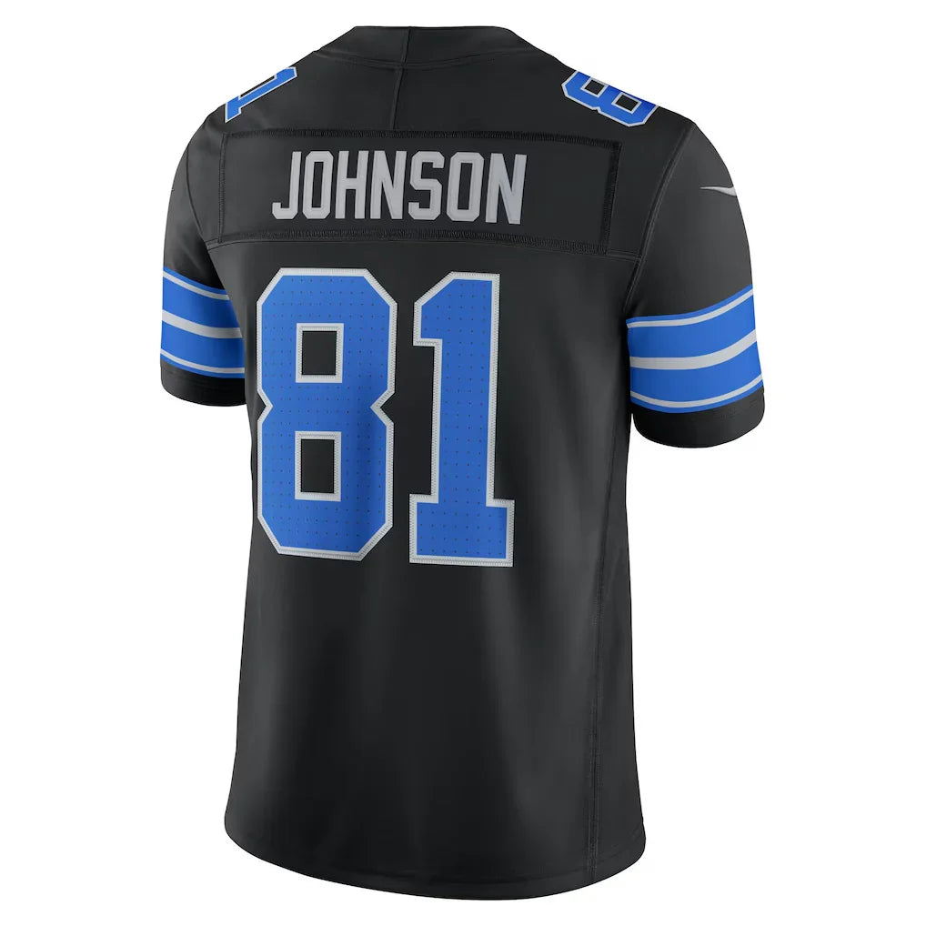 D.Lions #81 Calvin Johnson Black  Alternate Vapor F.U.S.E. Stitched Retired Limited Stitched Jerseys