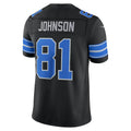 D.Lions #81 Calvin Johnson Black  Alternate Vapor F.U.S.E. Stitched Retired Limited Stitched Jerseys