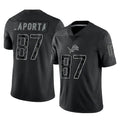 Seanshop D.Lions #87 Sam LaPorta Player Black Reflective Limited Home Game Stitched Jerseys