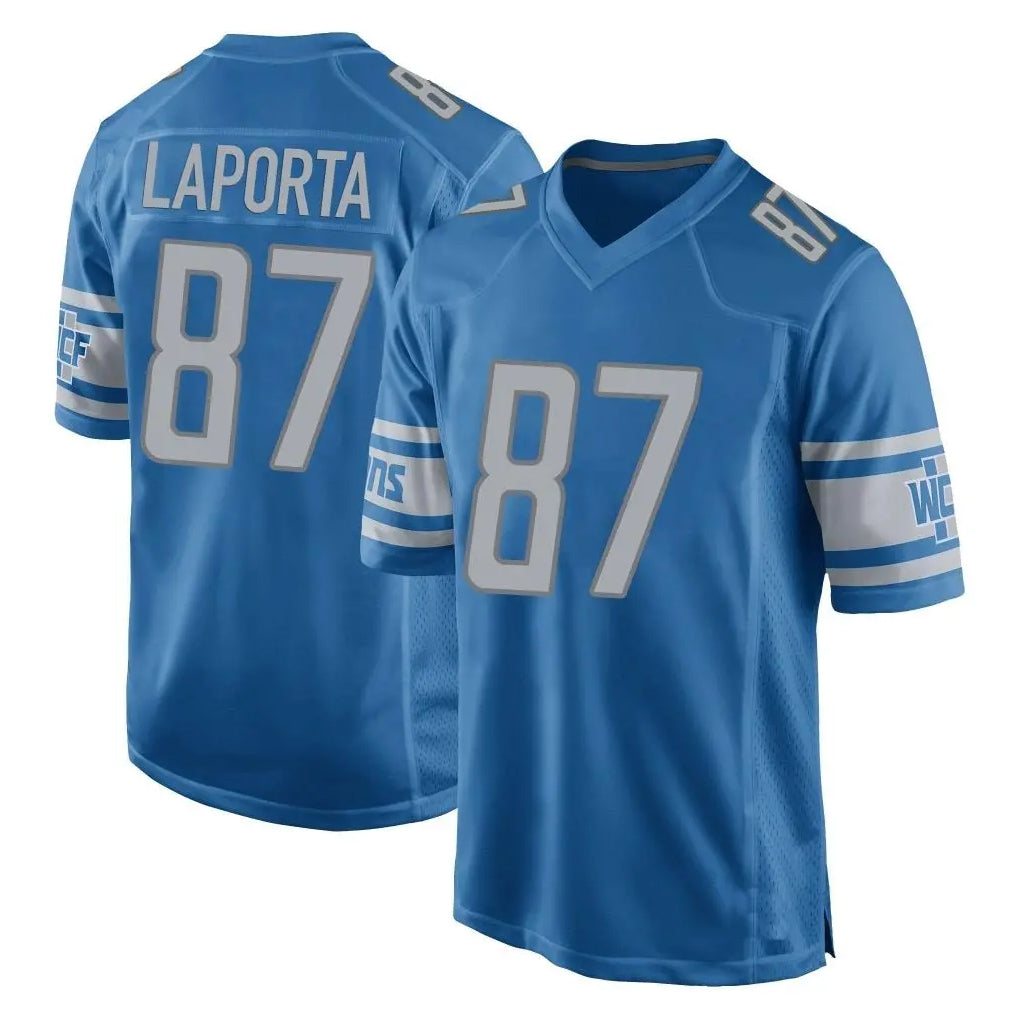 Seanshop D.Lions #87 Sam LaPorta Player Blue Home Game Stitched Jerseys