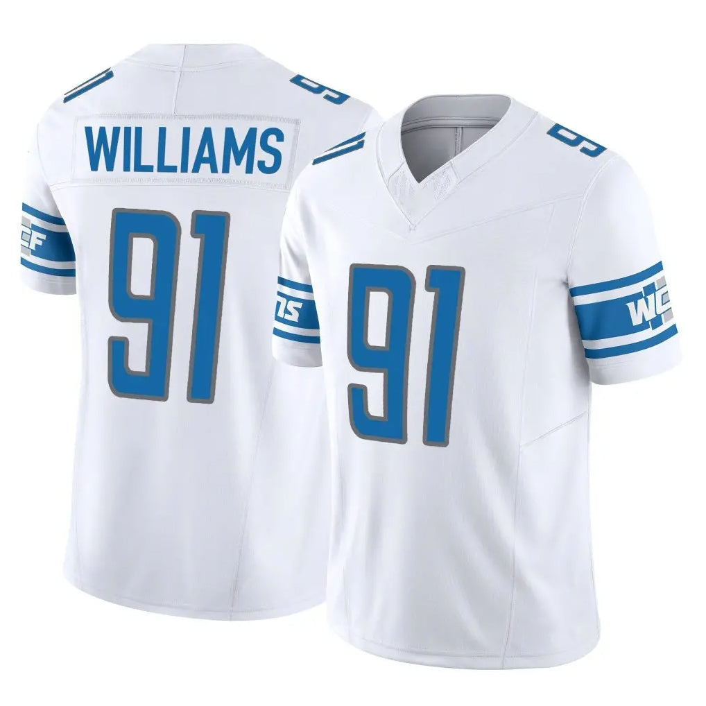 Seanshop D.Lions #91 Tyleik Williams Player White Vapor F.U.S.E. Limited Home Game Stitched Jerseys