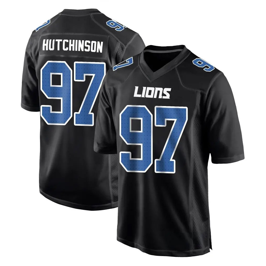 Seanshop D.Lions #97 Aidan Hutchinson Player Black Fashion Home Game Stitched Jerseys