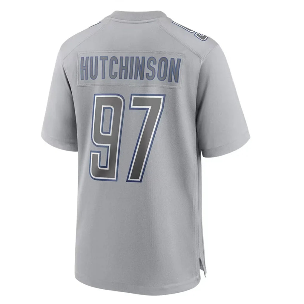 Seanshop D.Lions #97 Aidan Hutchinson Player Gray Atmosphere Fashion Home Game Stitched Jerseys
