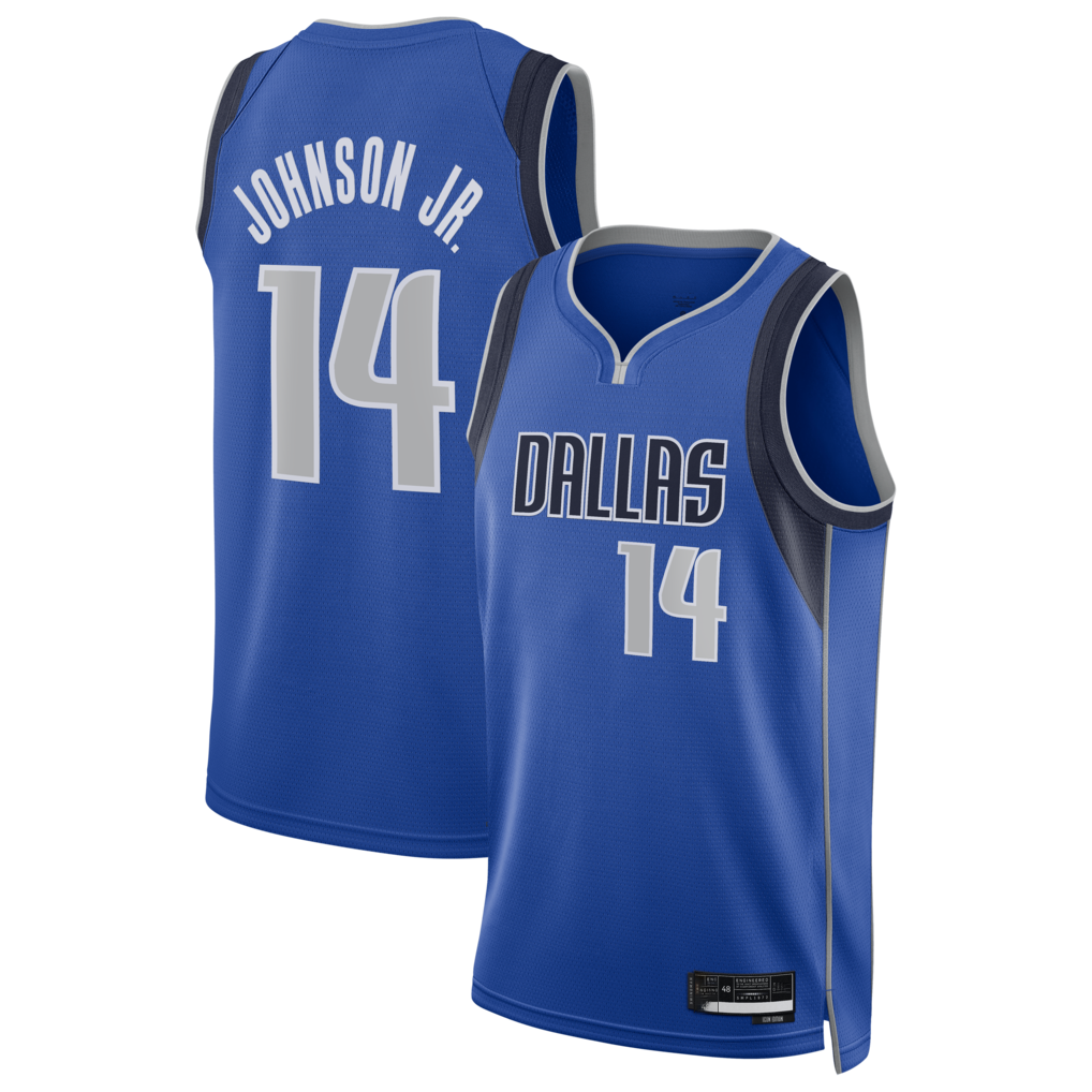 Leonaf D.Mavericks #14 Morez Johnson Jr. Blue Swingman Jerseys - Icon Edition