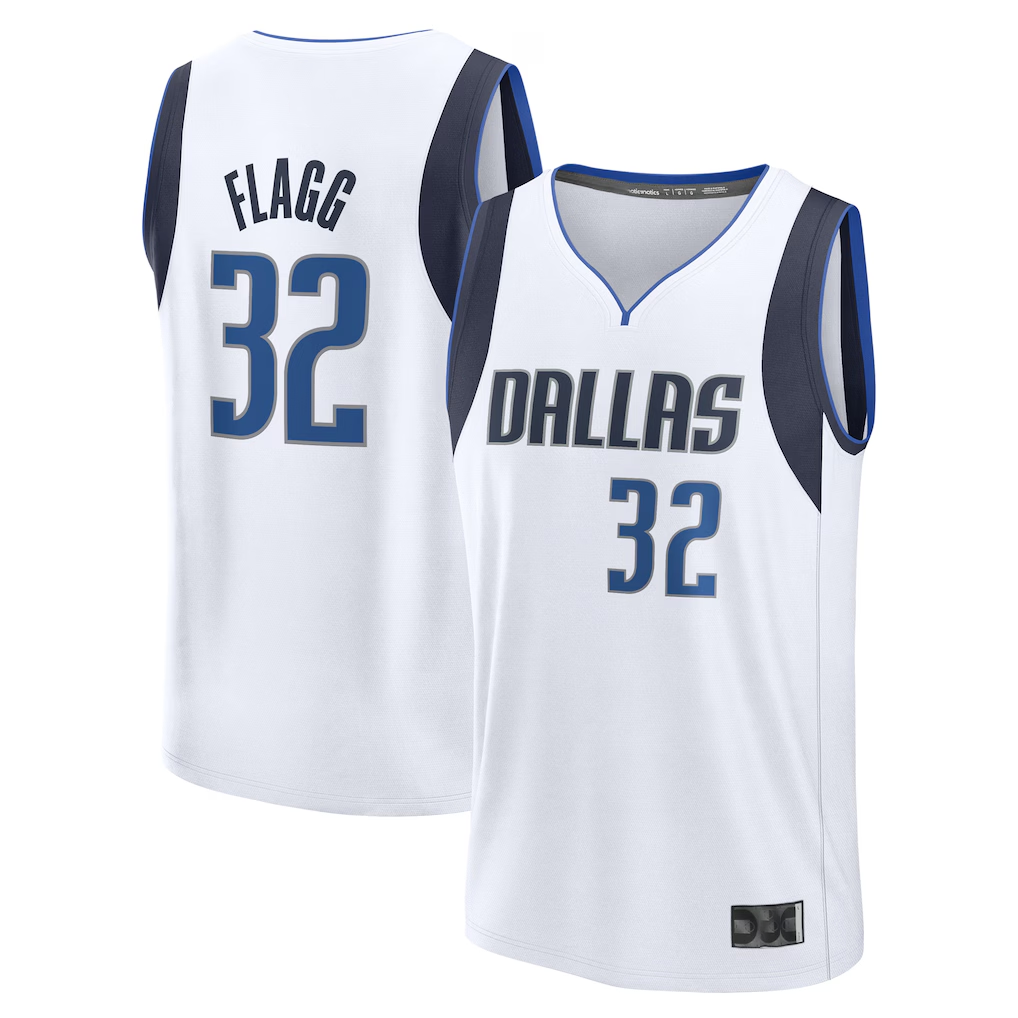 Leonaf D.Mavericks #32 Cooper Flagg White 2025 Draft First Round Pick Fast Break Replica Jerseys - Association Edition