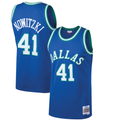 Leonaf D.Mavericks #41 Dirk Nowitzki Mitchell & Ness Blue 199899 Hardwood Classics Swingman Jerseys