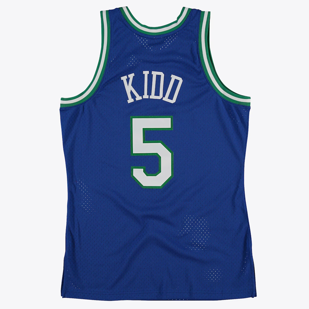 Leonaf D.Mavericks #5 Jason Kidd Royal 1997 Hardwood Classics Road Swingman  By Mitchell & Ness Stitched Jerseys