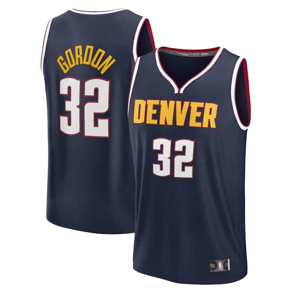 Seanshop D.Nuggets #32 Aaron Gordon Navy Fast Break Replica Jerseys - Icon Edition