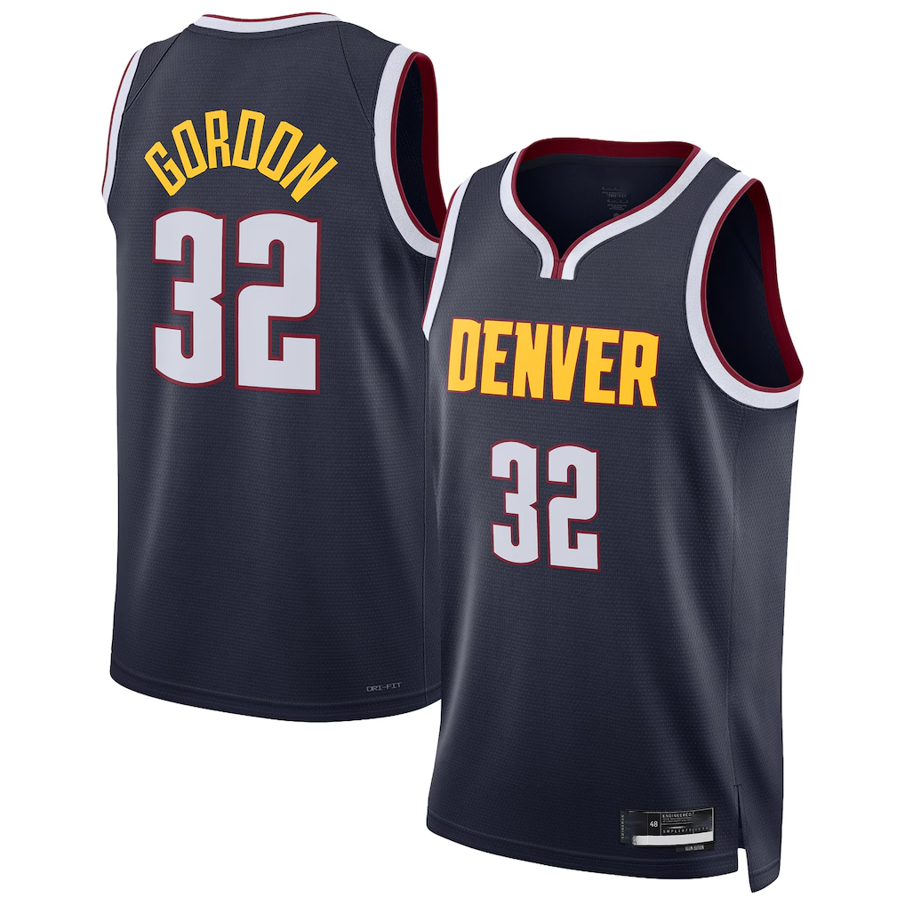 Seanshop D.Nuggets #32 Aaron Gordon Navy Swingman Jerseys - Icon Edition