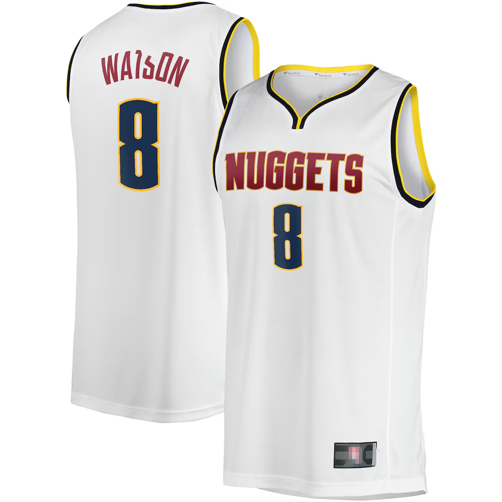Seanshop D.Nuggets #8 Peyton Watson White Fast Break Player Jerseys - Association Edition