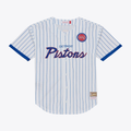 Leonaf D.Pistons Mitchell & Ness White Head Coach Pinstripe Mesh Full-Button Baseball Jerseys