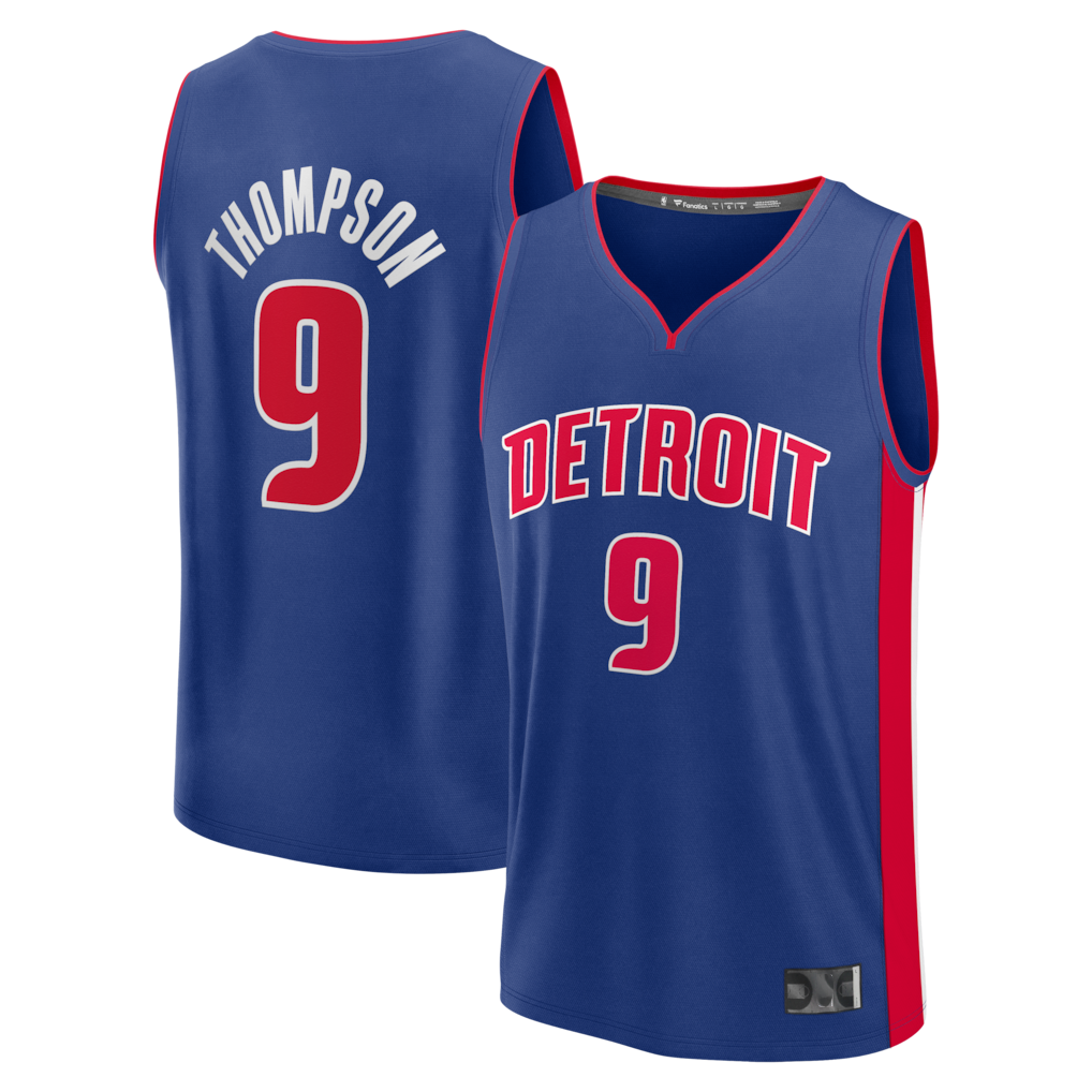 Leonaf D.Pistons #9 Ausar Thompson  Blue Fast Break Jerseys - Icon Edition