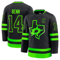 Seanshop D.Stars #14 Jamie Benn Black Alternate Premium Jerseys