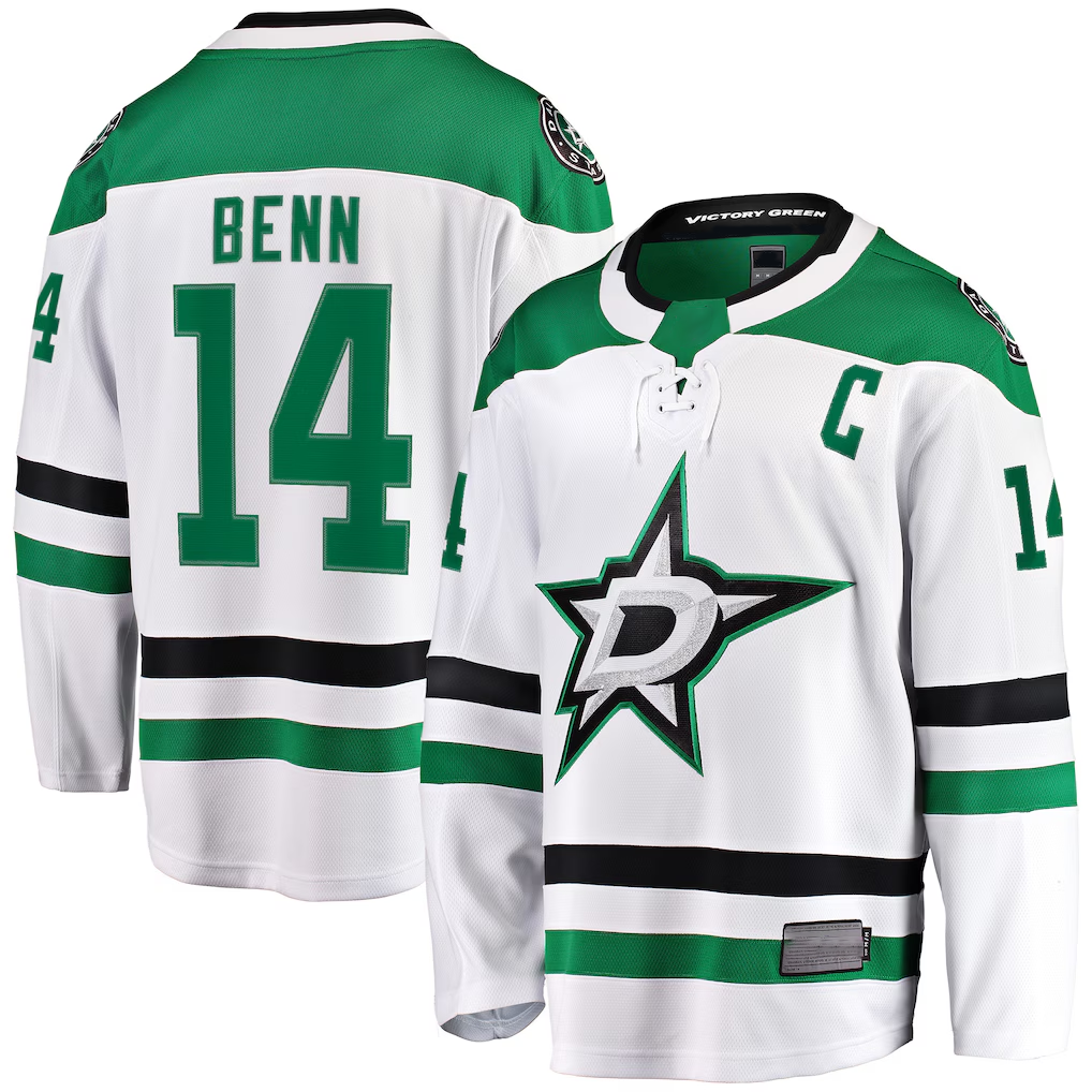 Seanshop D.Stars #14 Jamie Benn White Breakaway Jerseys