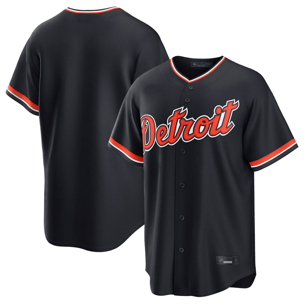 Seanshop D.Tigers Navy Home Game Blank Player Stitched Jerseys