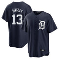 Seanshop D.Tigers #13 Dillon Dingler Player Navy Game Home Stitched Jerseys