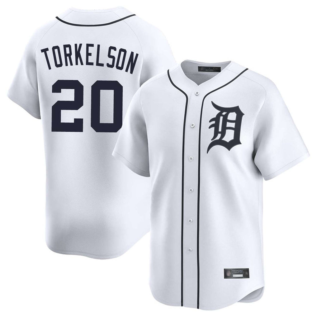 Seanshop D.Tigers #20 Spencer Torkelson Player White Home Limited Stitched Jerseys
