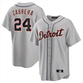 Seanshop D.Tigers #24 Miguel Cabrera Player Gray Home Game Stitched Jerseys