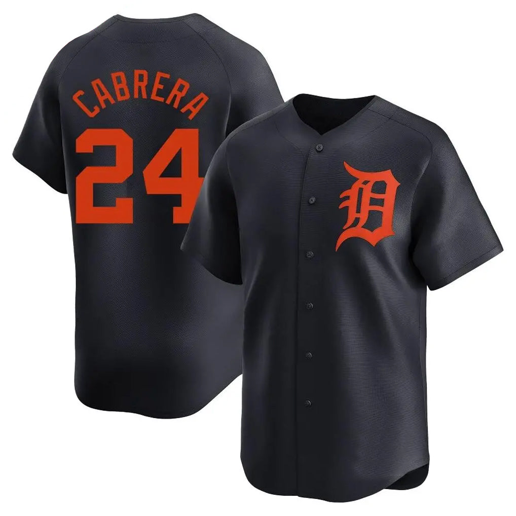 Seanshop D.Tigers #24 Miguel Cabrera Player Navy Home Limited Stitched Jerseys
