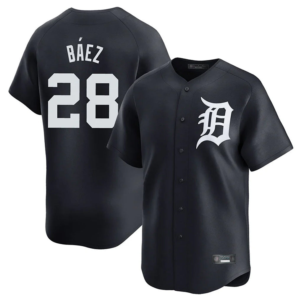Seanshop D.Tigers #28 Javier B¨¢ez Player Navy Home Limited Game Stitched Jerseys