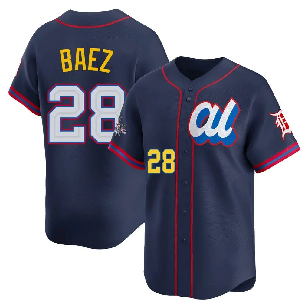 Seanshop D.Tigers #28 Javier B¨¢ez Player Navy Limited American League All-Star Edition Stitched Jerseys