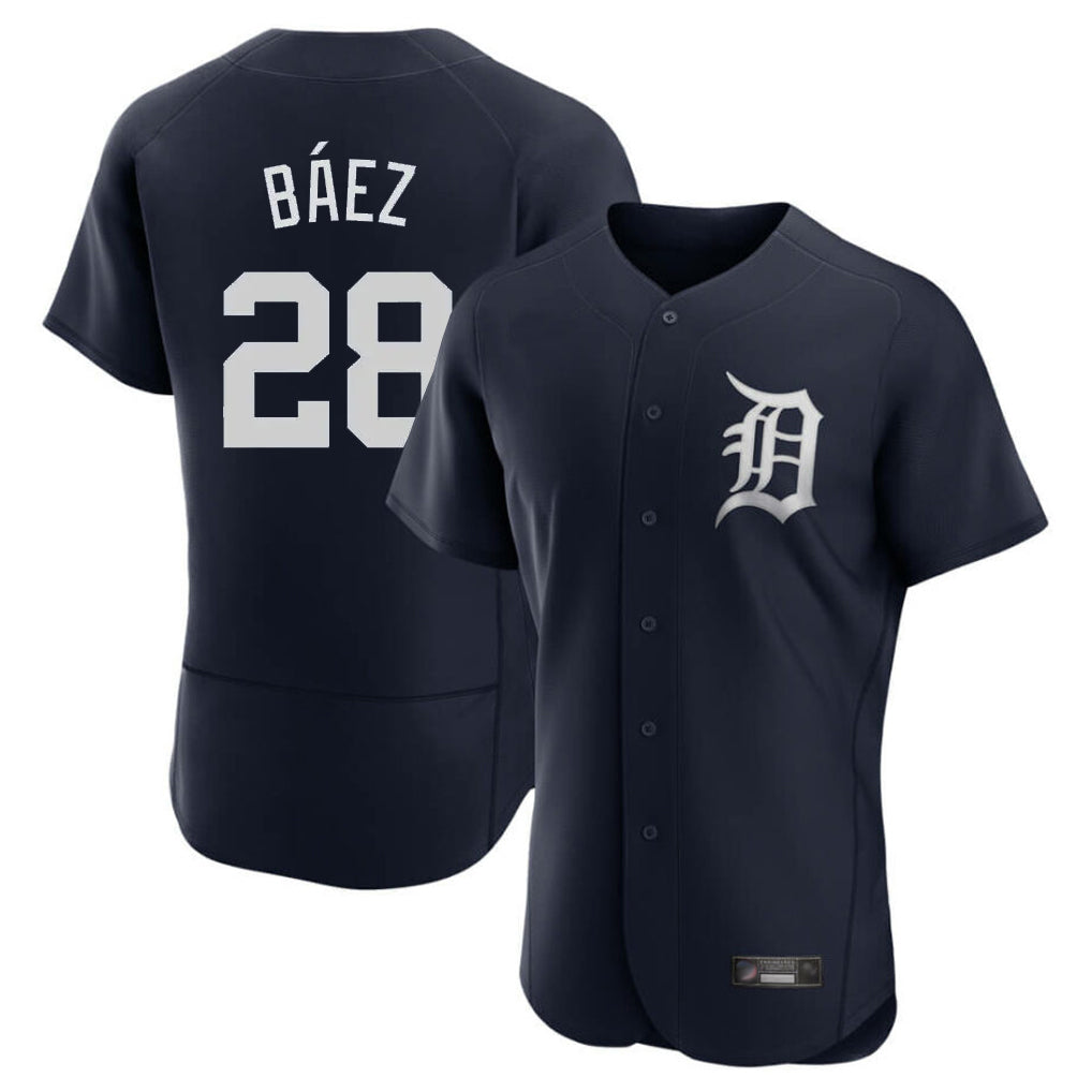 Seanshop D.Tigers #28 Javier B¨¢ez Player Navy Limited Elite Home Stitched Jerseys