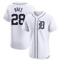 Seanshop D.Tigers #28 Javier B¨¢ez Player White Limited Elite Home Stitched Jerseys