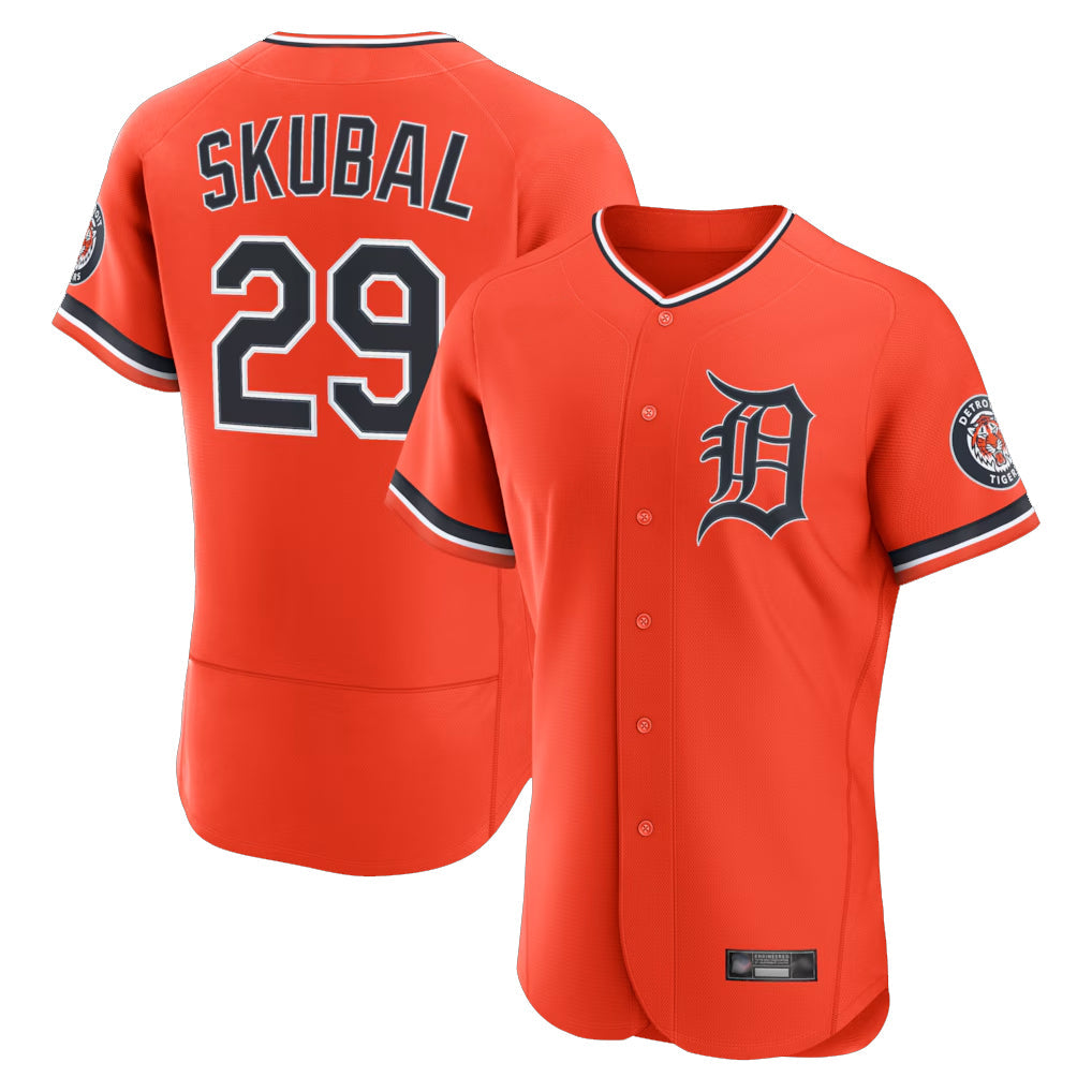 Seanshop D.Tigers #29 Tarik Skubal Player Orange Limited Elite Home Stitched Jerseys