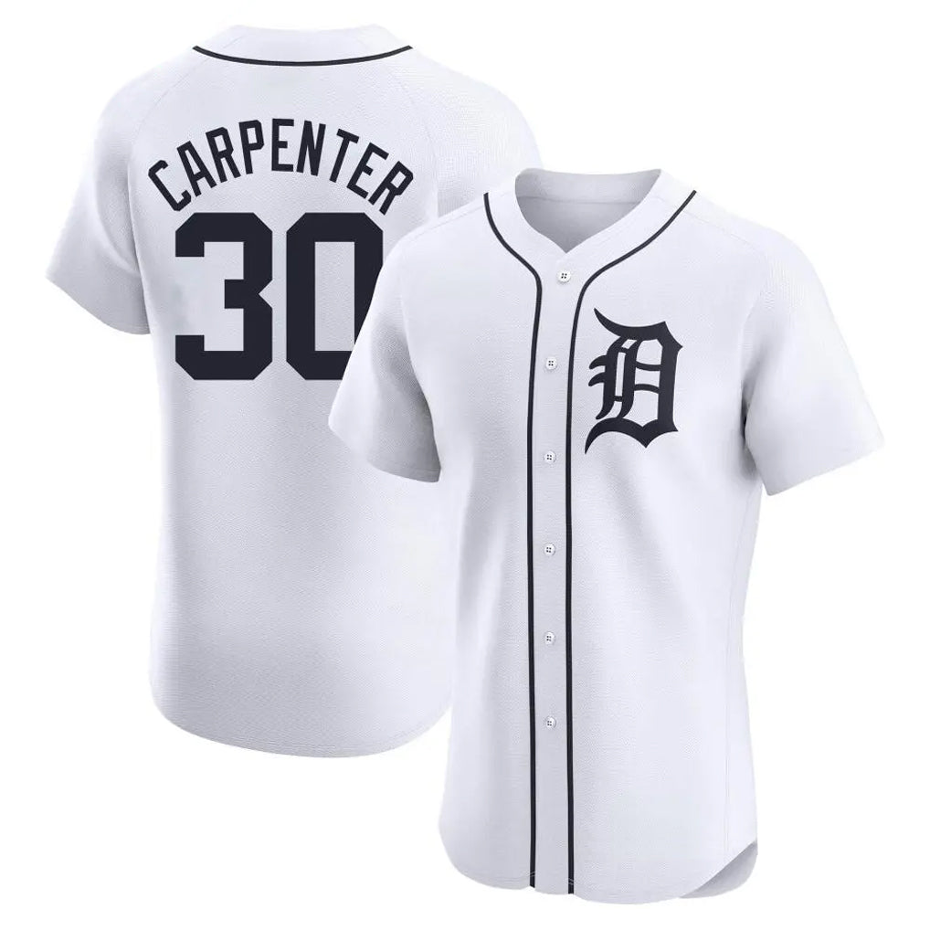 Seanshop D.Tigers #30 Kerry Carpenter Player White Limited Elite Home Stitched Jerseys