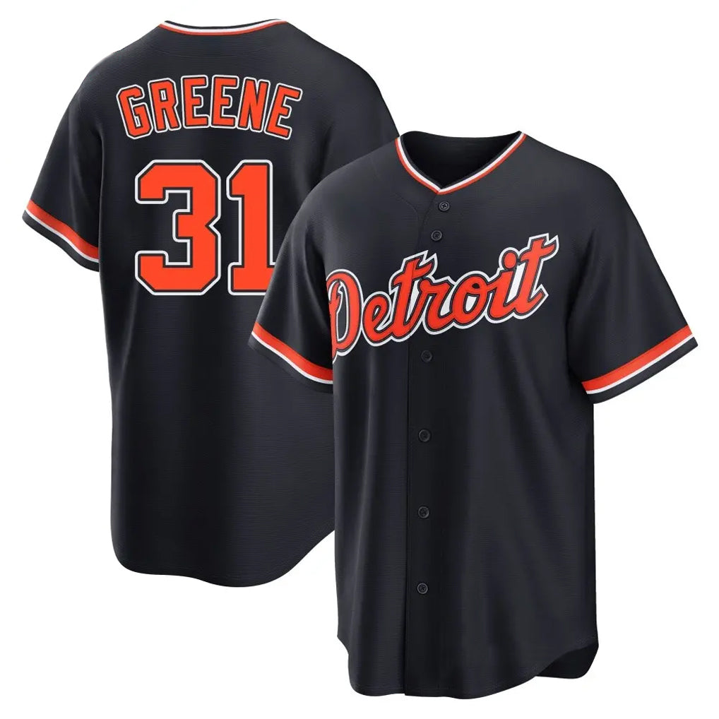 Seanshop D.Tigers #31 Riley Greene Player Navy Home Game Stitched Jerseys