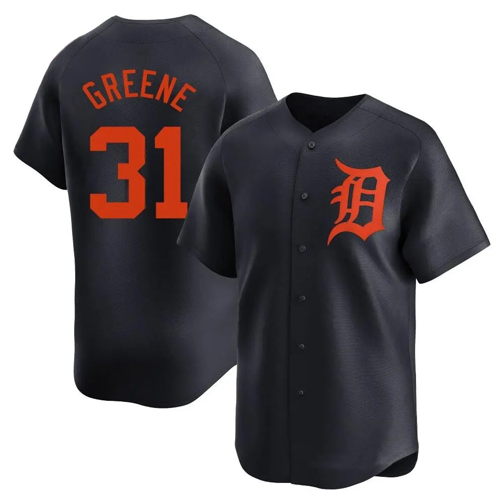 Seanshop D.Tigers #31 Riley Greene Player Navy Home Limited Stitched Jerseys