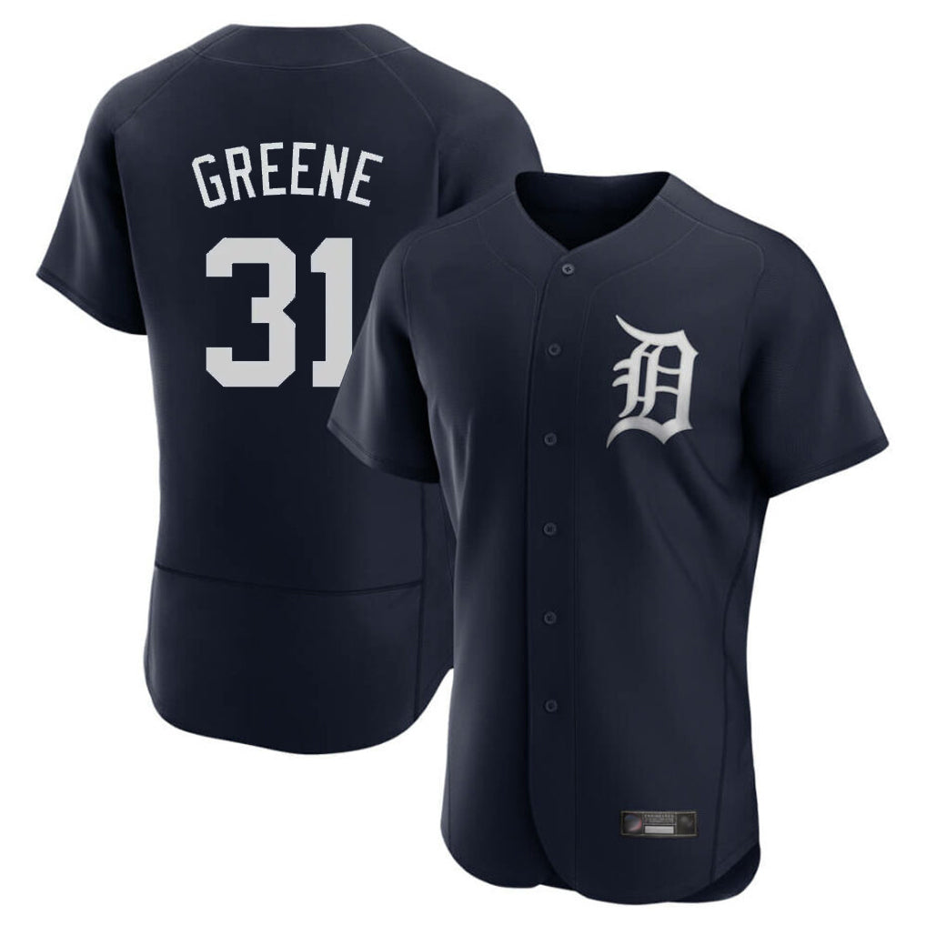 Seanshop D.Tigers #31 Riley Greene Player Navy Limited Elite Home Stitched Jerseys
