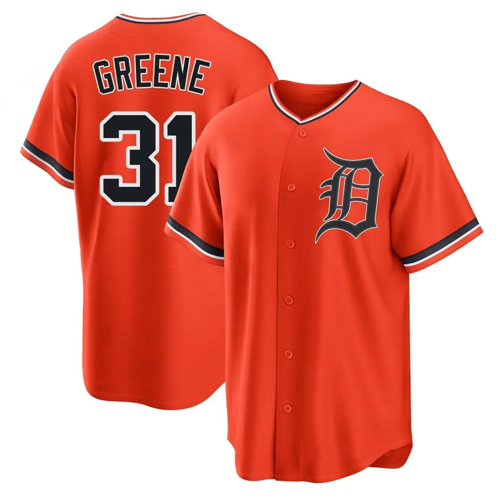 Seanshop D.Tigers #31 Riley Greene Player Orange Home Game Stitched Jerseys