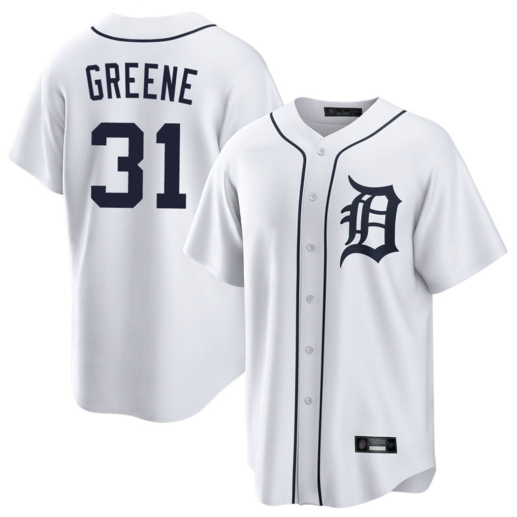 Seanshop D.Tigers #31 Riley Greene Player White Home Game Stitched Jerseys
